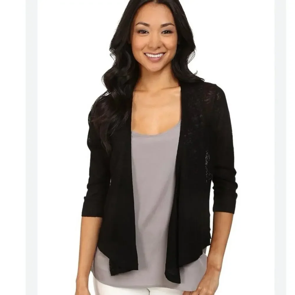 NWOT Nic + Zoe 4-Way Cardigan in Onyx SZ S